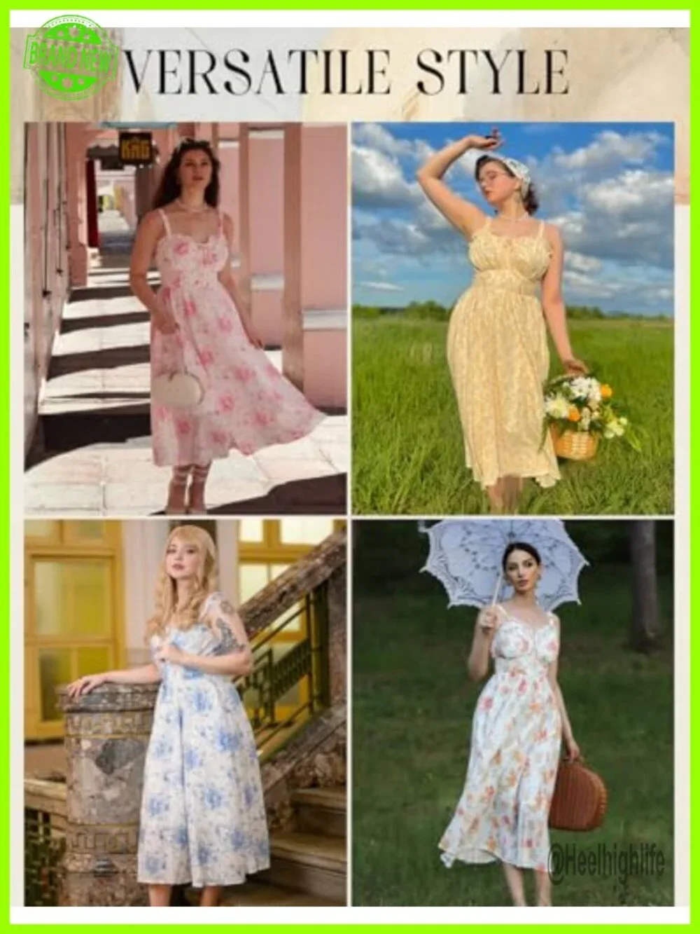 Floral Corset Milkmaid Midi Dress with Pockets Square Neck Adjustable Straps